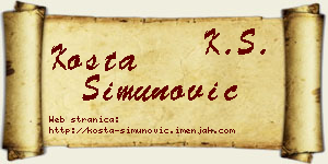 Kosta Simunović vizit kartica